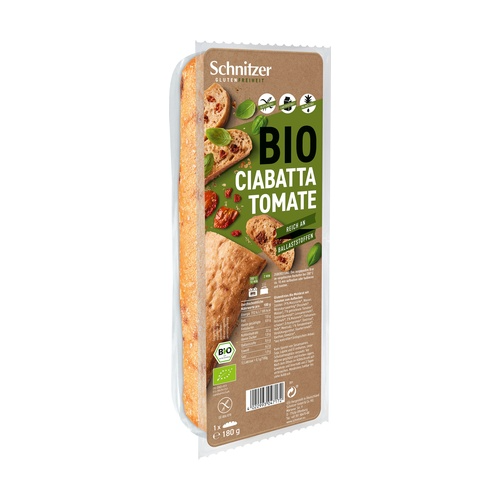 Pão ciabatta com schnitzer de tomate sem glúten 180 g