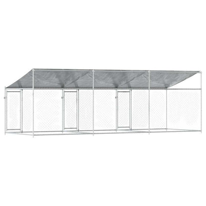 Jaula De Perros Techo Y Puertas Acero Galvanizado Gris 6x2x2 M_5
