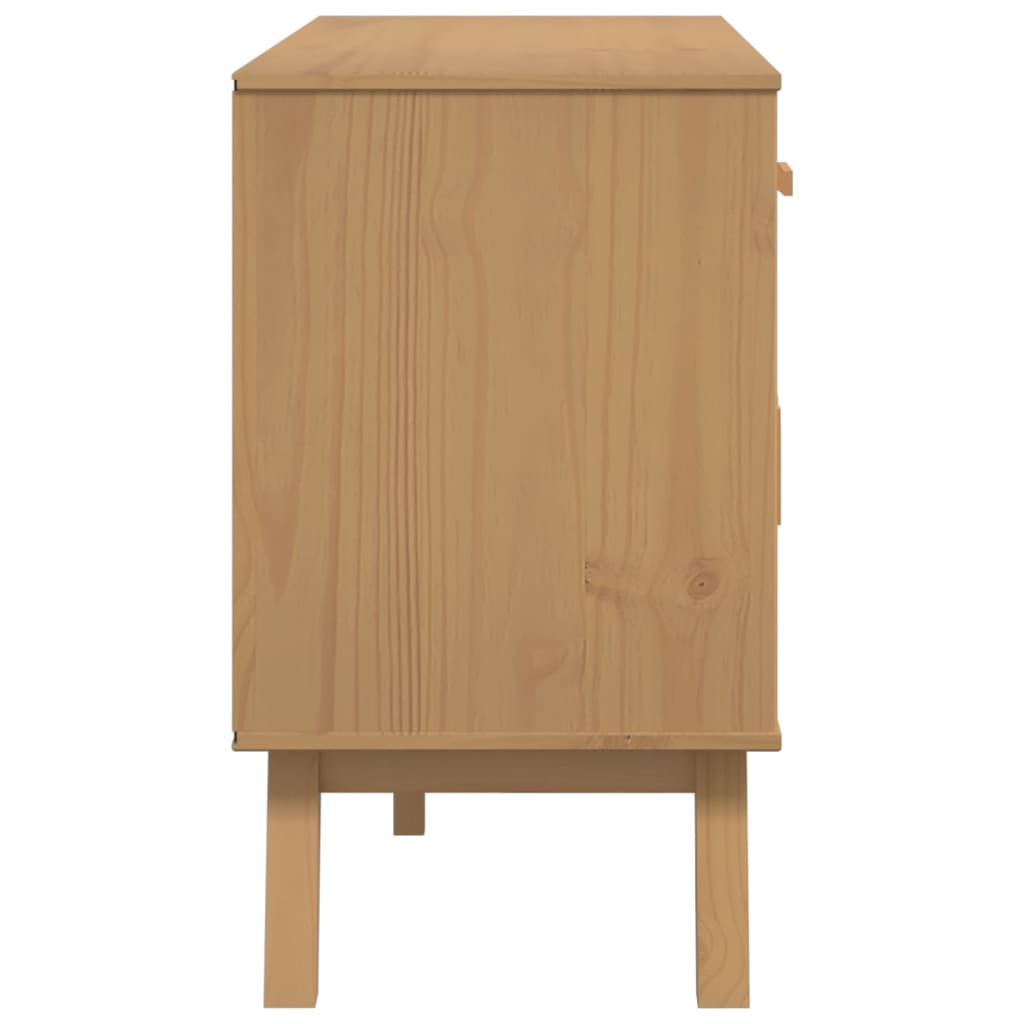 Aparador Olden Madera Maciza Pino Gris Y Marrón 114x43x73,5 Cm / Vetonek_1