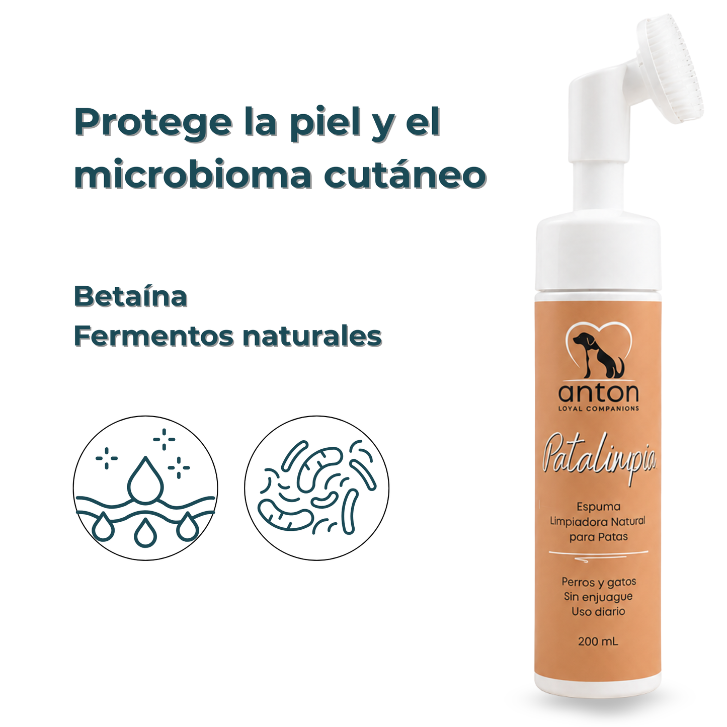 Espuma limpiadora natural para la higiene de las patas de perros y gatos – 200 ml_3