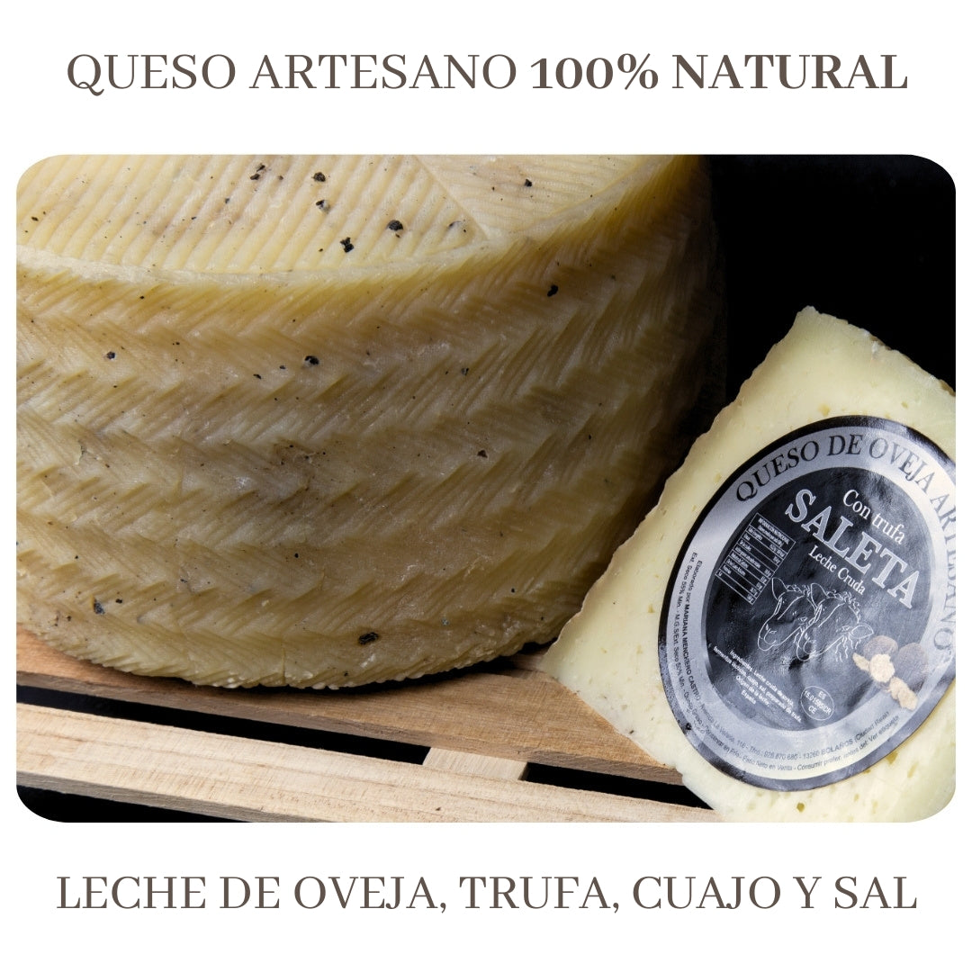 Saleta® Queso Curado De Trufa Entero De Oveja (2,3 Kg) | Elaboración Artesana Quesos De La Mancha | 100% Natural_2
