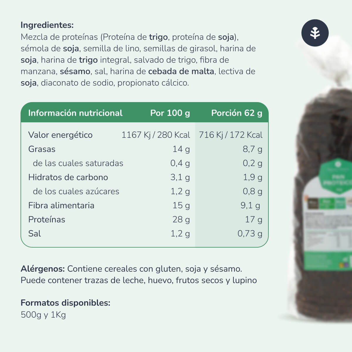 Pan integral de avena y trigo sarraceno ECO Planeta Huerto 500 g