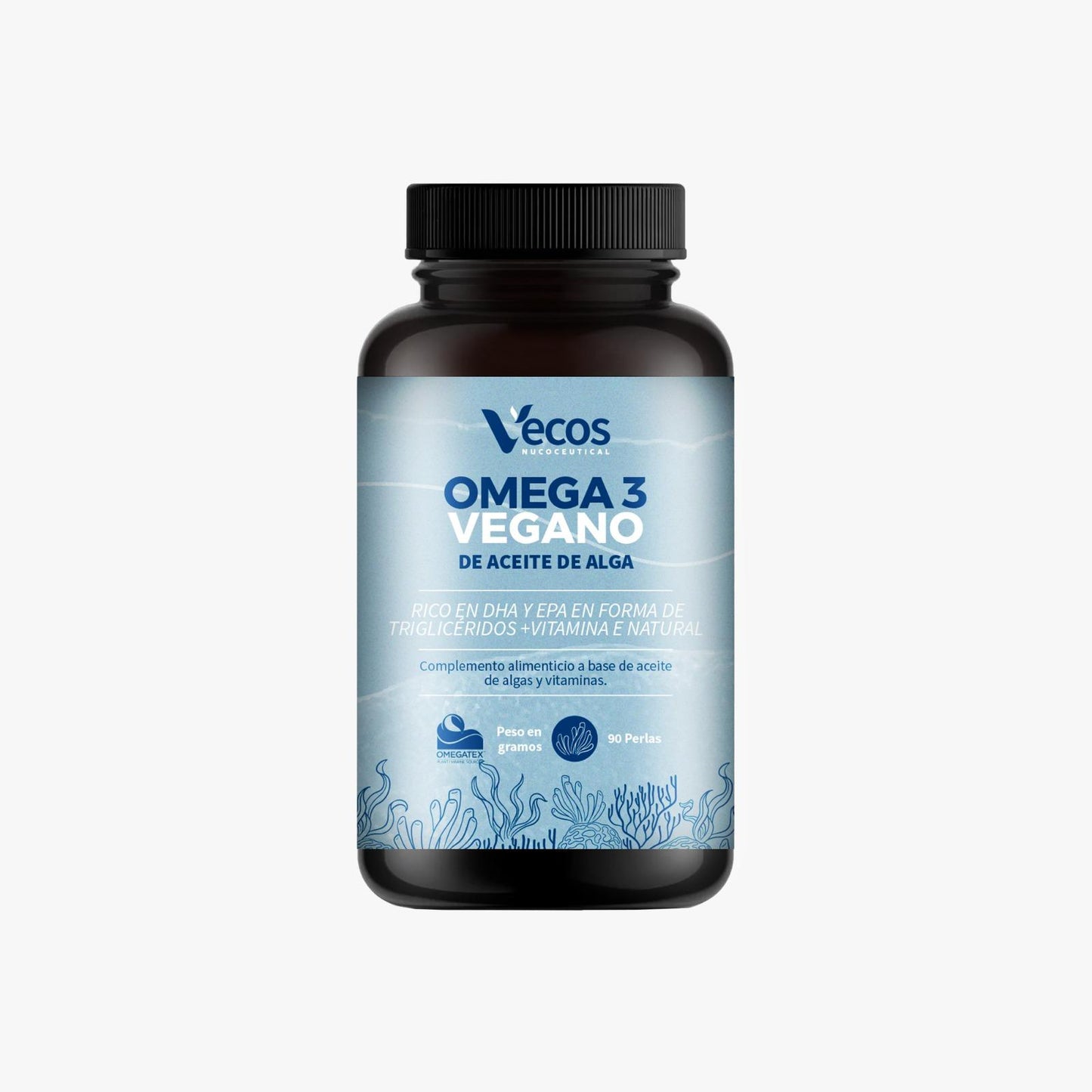 Omega 3 Vegano OMEGATEX® (90 perlas) | Corazón, visión y cerebro | DHA y EPA de algas | Vitamina E natural_0