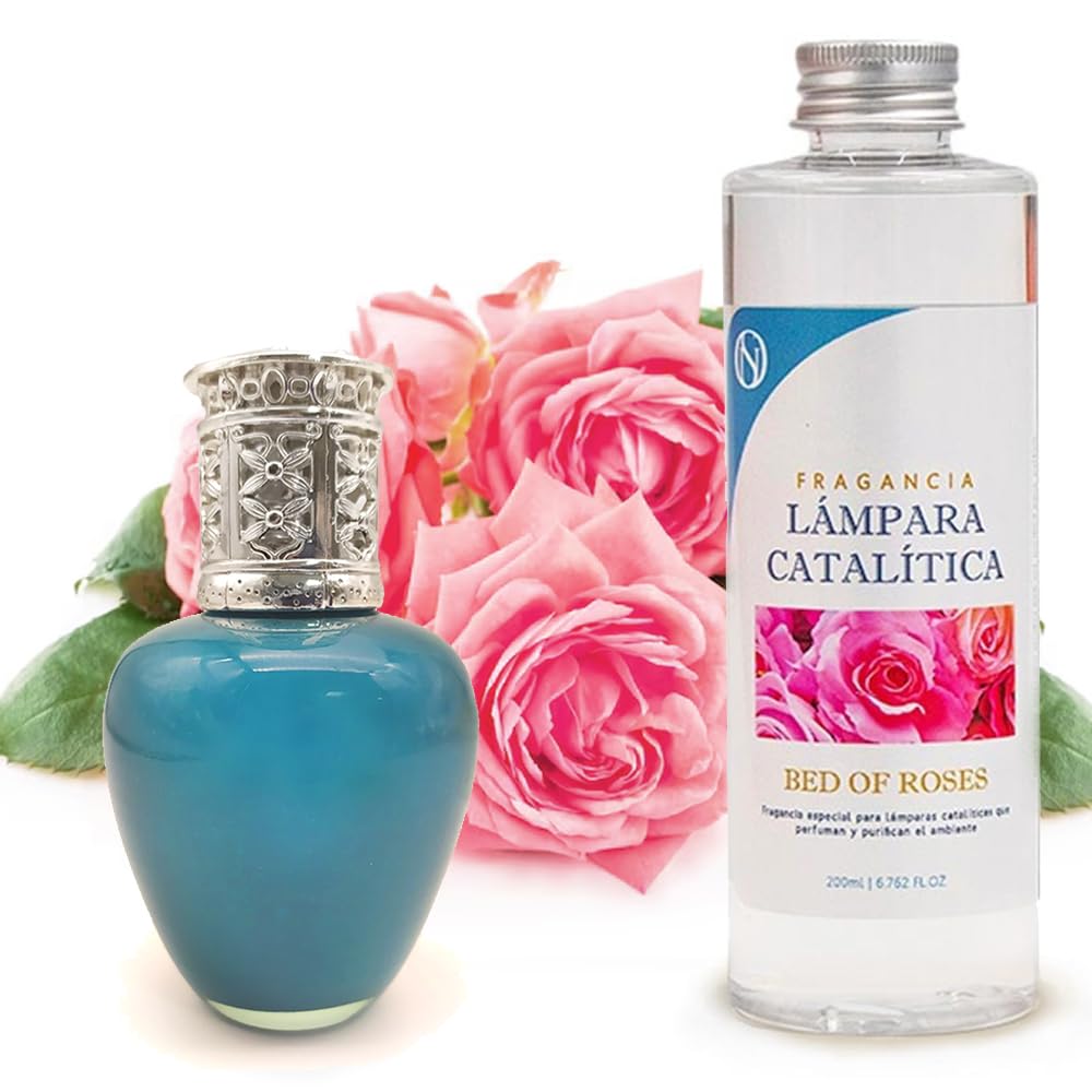 Lámpara Catalítica Aqua Marina + Fragancia Aroma Bed Of Roses 500ml - Elimina Malos Olores Y Mejora La Calidad Del Aire_0