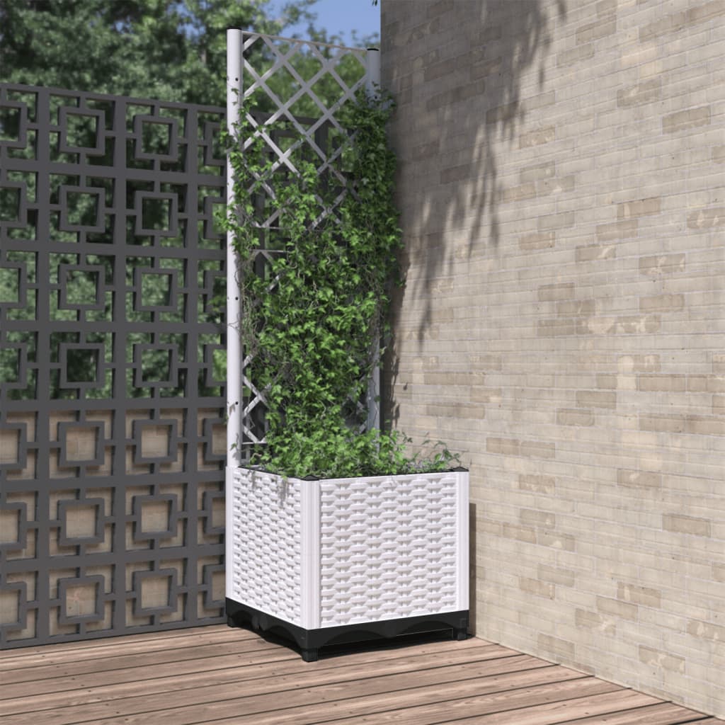 Macetero De Jardín Blanco 40 X 40 X 136 Cm_1