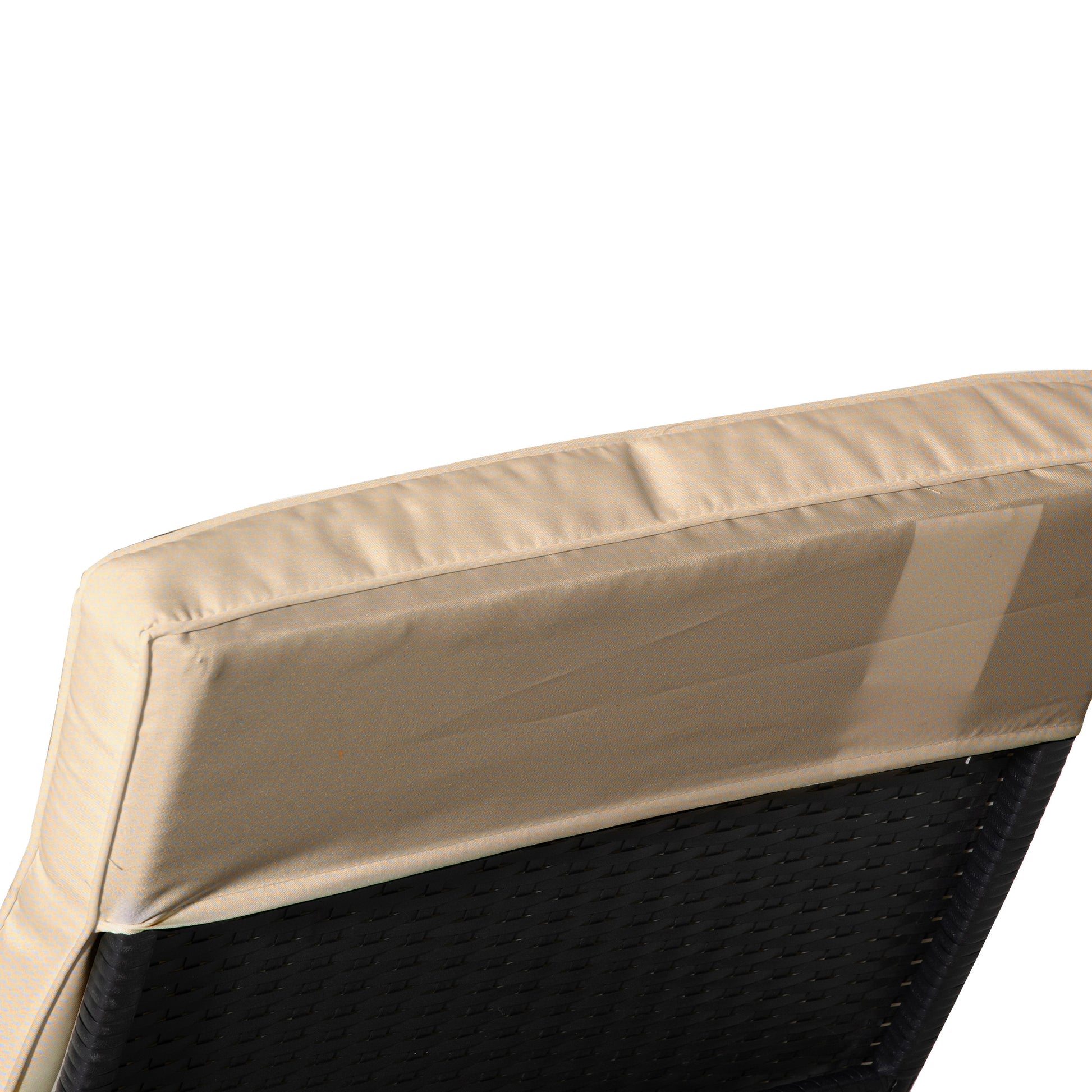 Outsunny Tumbona De Ratán Reclinable En Forma De S Con Ruedas 207x70x70cm Negro_3