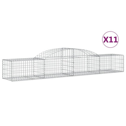 Cestas De Gaviones 11 Uds Forma De Arco Hierro 300x50x40/60 Cm_0