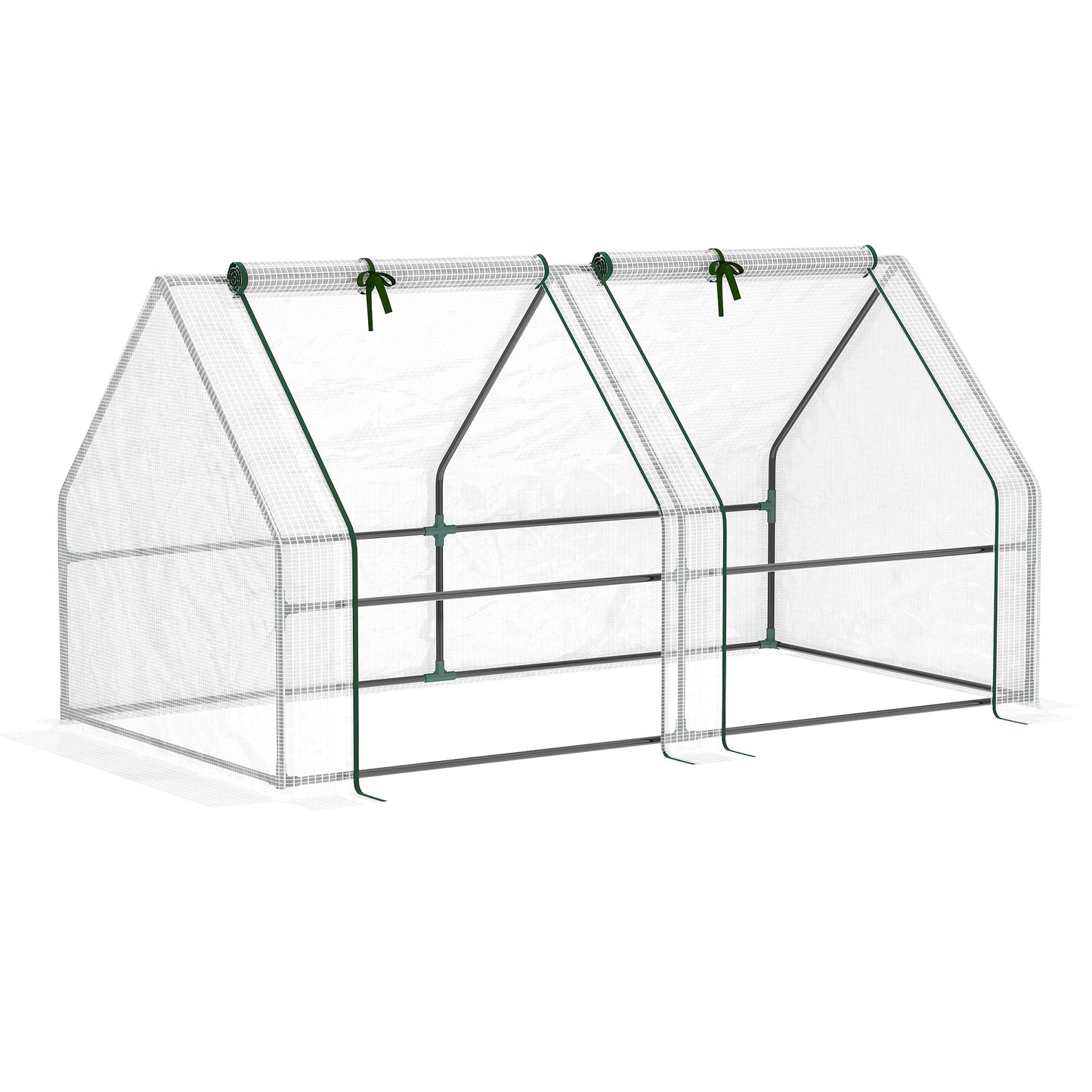 Outsunny Mini Invernadero De Jardín Terraza 180x90x90 Cm Tubo De Acero Blanco_0