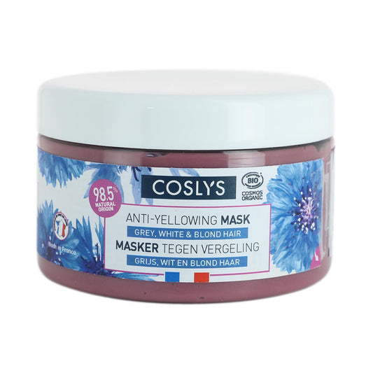 Máscara capilar anti-amarelamento Coslys 250 ml para cabelos brancos/loiros