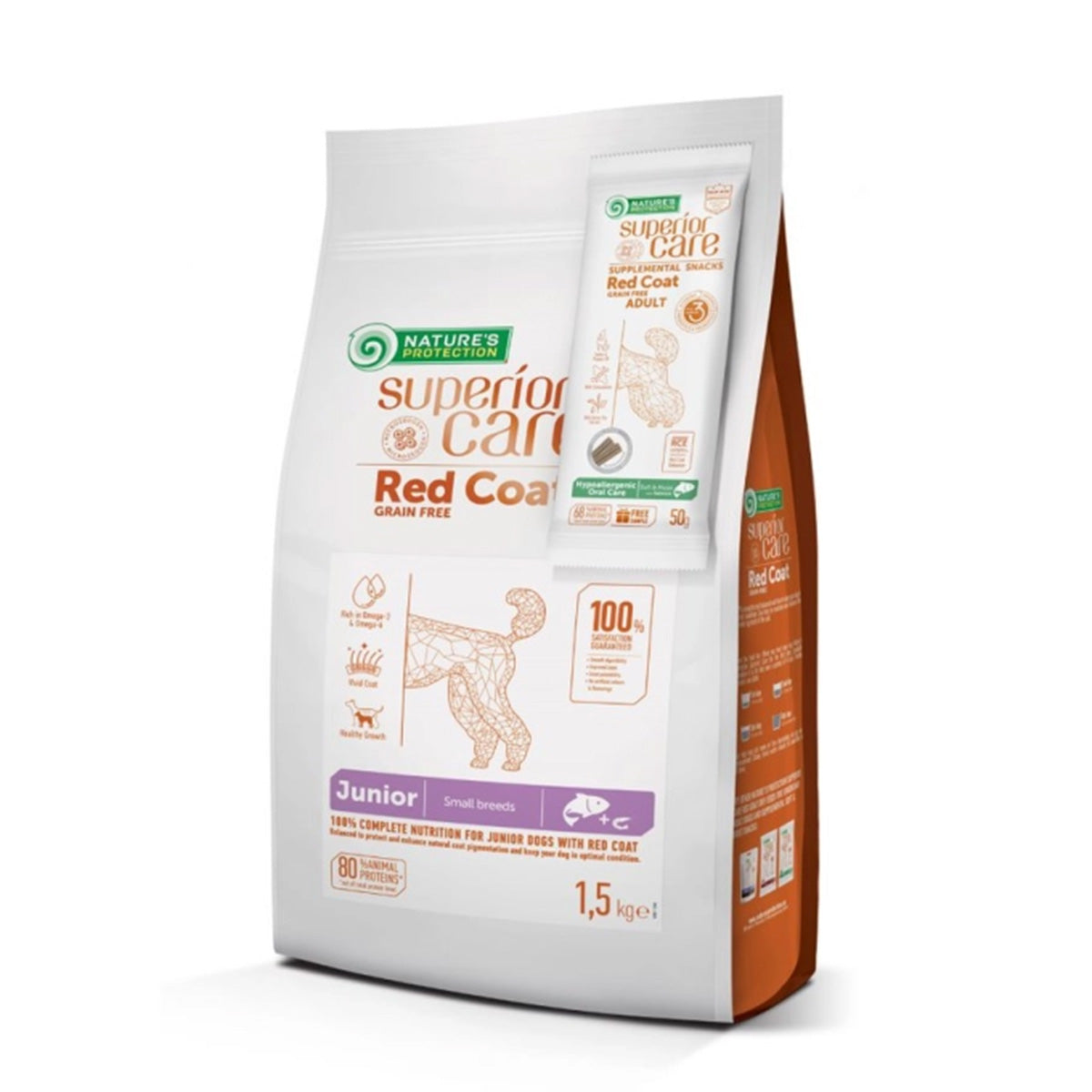 Ração de salmão para cães jovens de raças pequenas Red Coat 1,5 kg Nature's Protection
