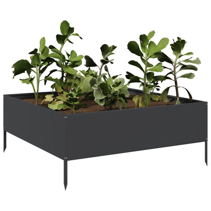 Arriate De Acero Negro 100x100x25 Cm_2