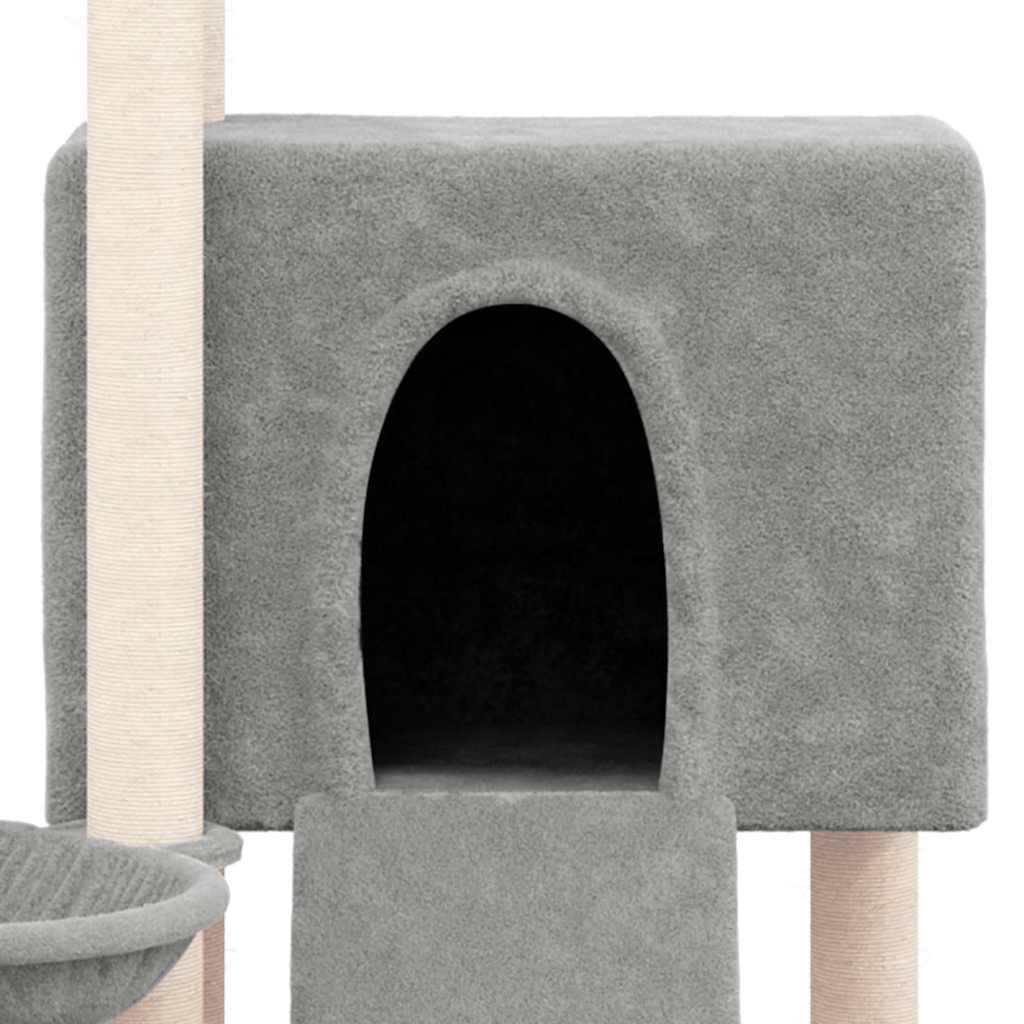 Rascador Para Gatos Con Postes De Sisal Gris Claro 96 Cm_5