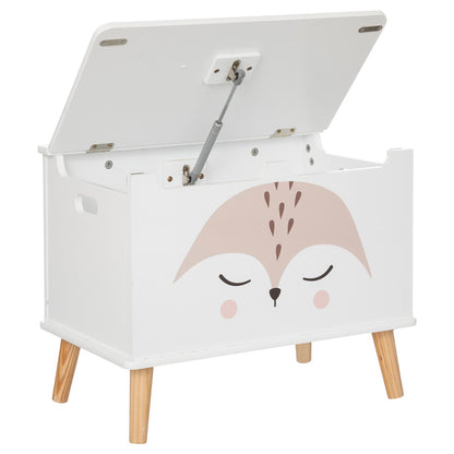 Baúl Infantil zorro En Madera Color Blanco_1
