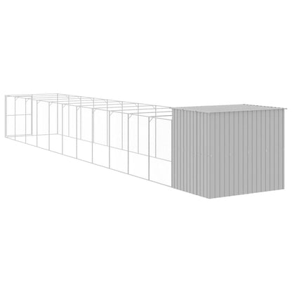 Caseta Perro Corral Acero Galvanizado Gris Claro 214x1273x181cm_4