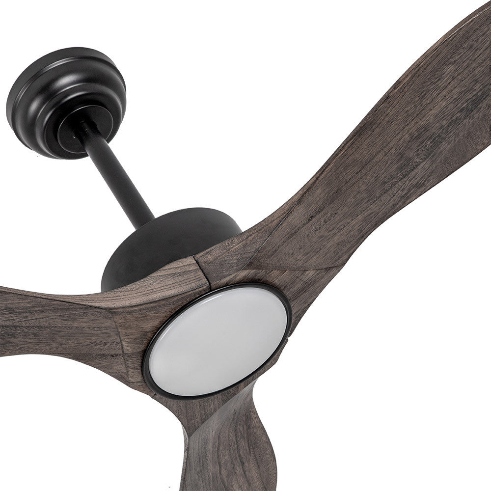 Ventilador Dc Segre 24w Negro 3 Aspas Roble 107d 2424lm 3000k-6500k C/remoto, Timer, Reg. Intensidad, Mem._1