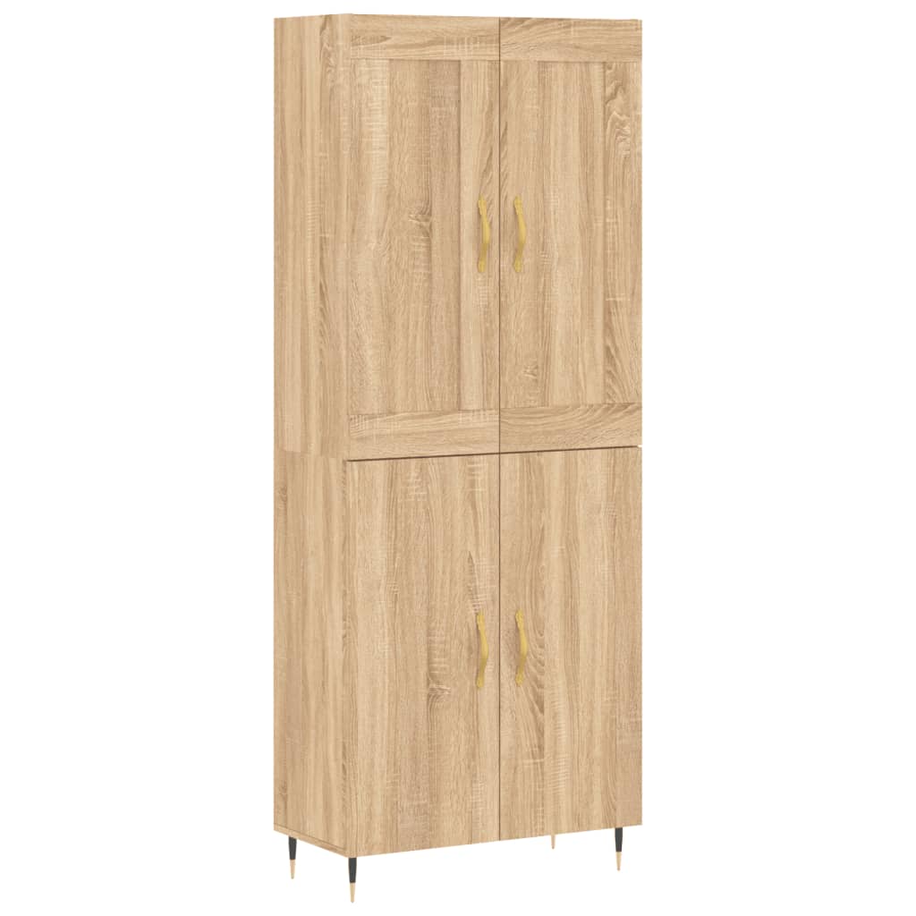 Aparador Alto Madera Contrachapada Color Roble 69,5x34x180 Cm_1