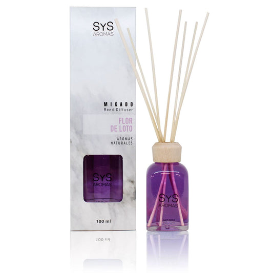 Ambientador Mikado Flor de Loto Mármol SYS Aromas 100 ml | Aroma Floral y Oriental | Calmante_0
