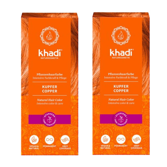 Embalagem de 2 corantes naturais de cobre - avermelhado, Khadi, 100 g