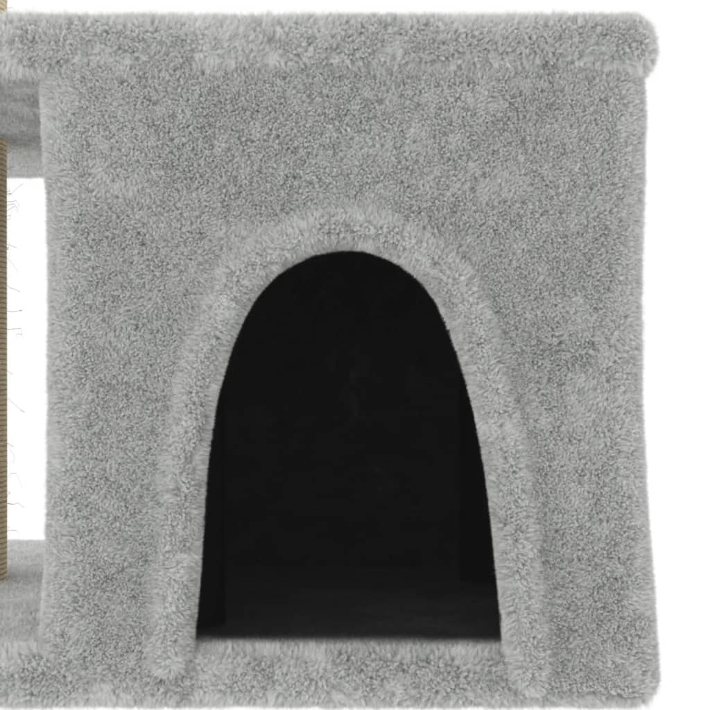 Rascador Para Gatos Con Postes De Sisal Gris Claro 48 Cm_5