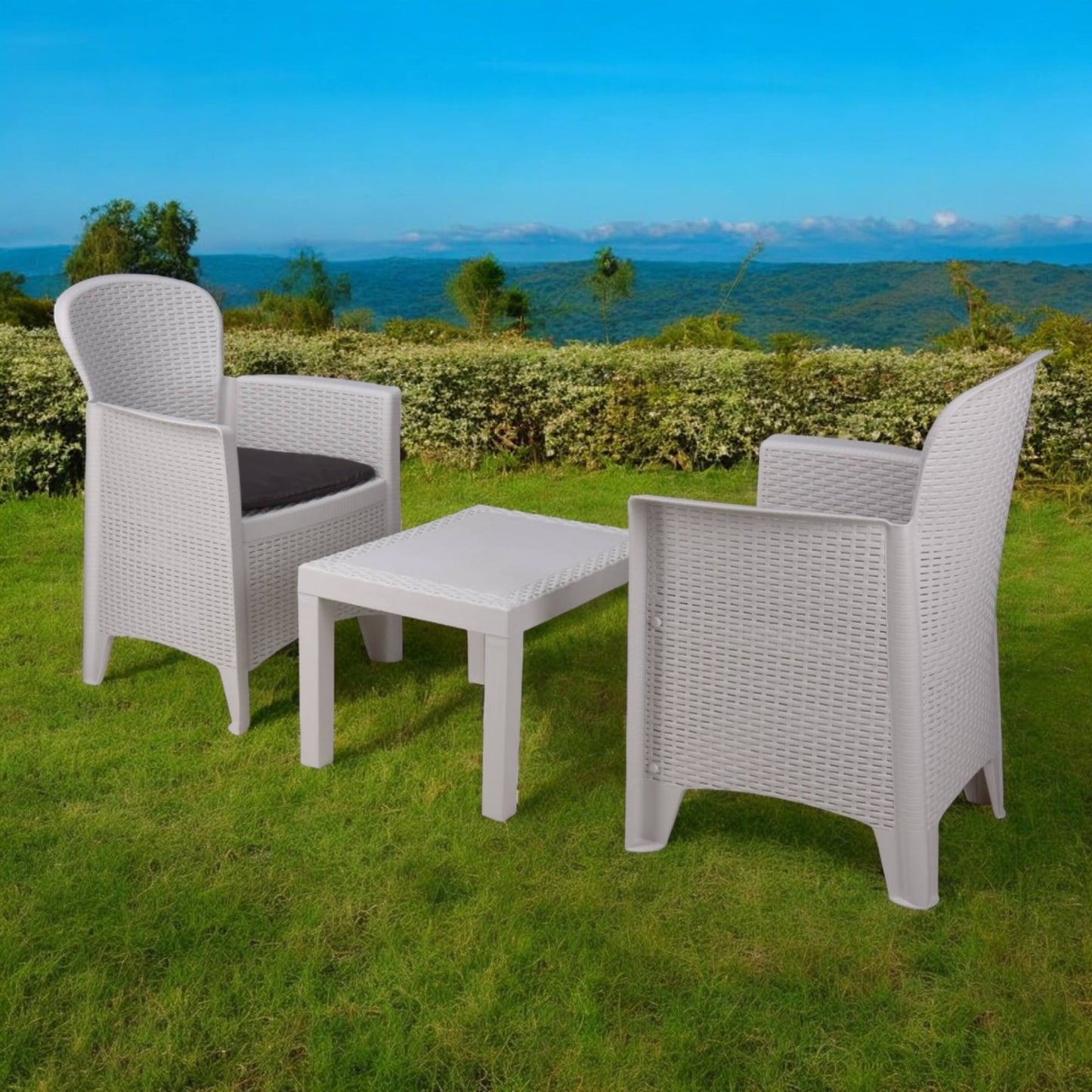 Well Home - Set De Jardín 'akita' Mesa Y 2 Sillas Blanco Ideal Para Terrazas_3