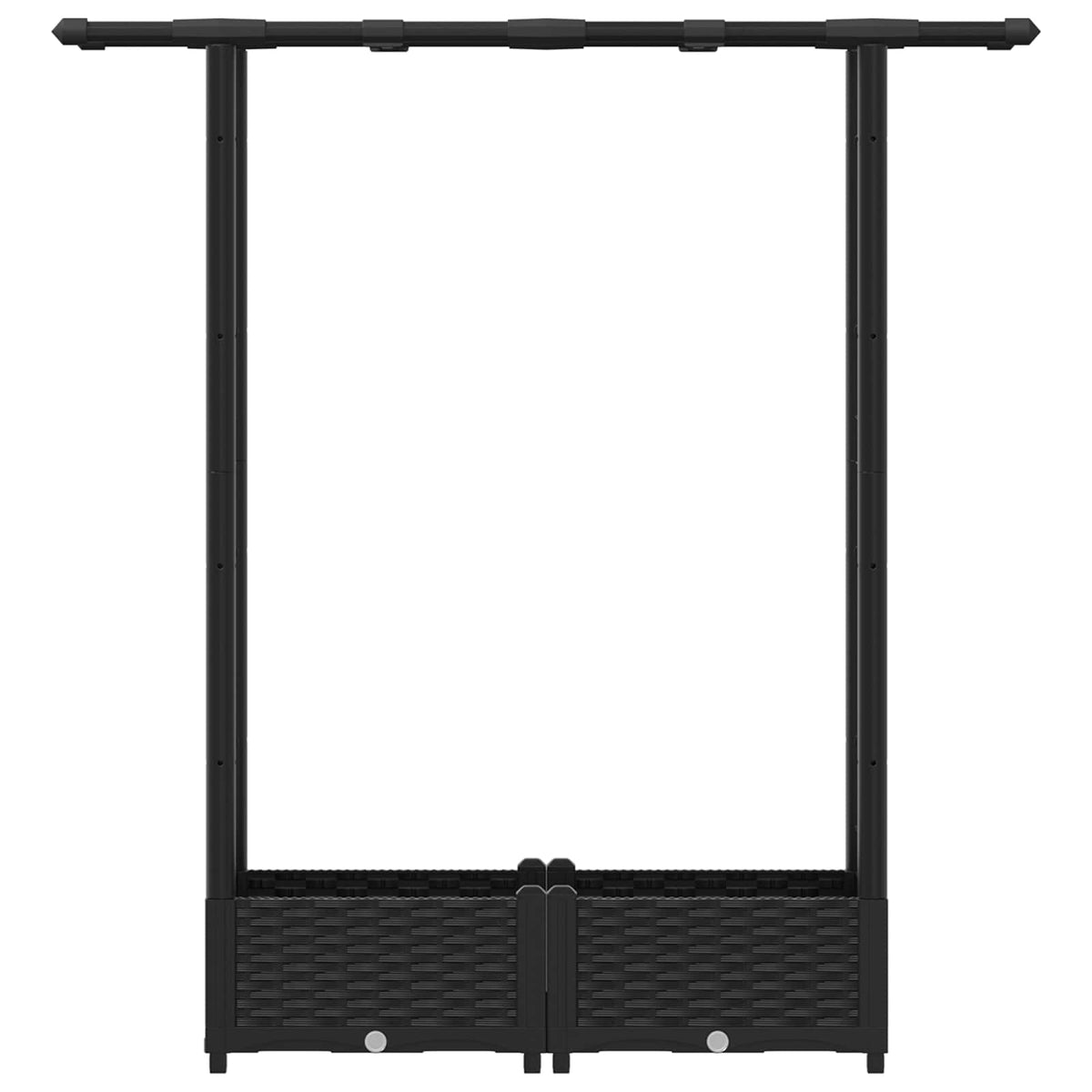 Cama Elevada Con Trellis Y Techo Negro 122,5 X 40 X 121 Cm Pp_3