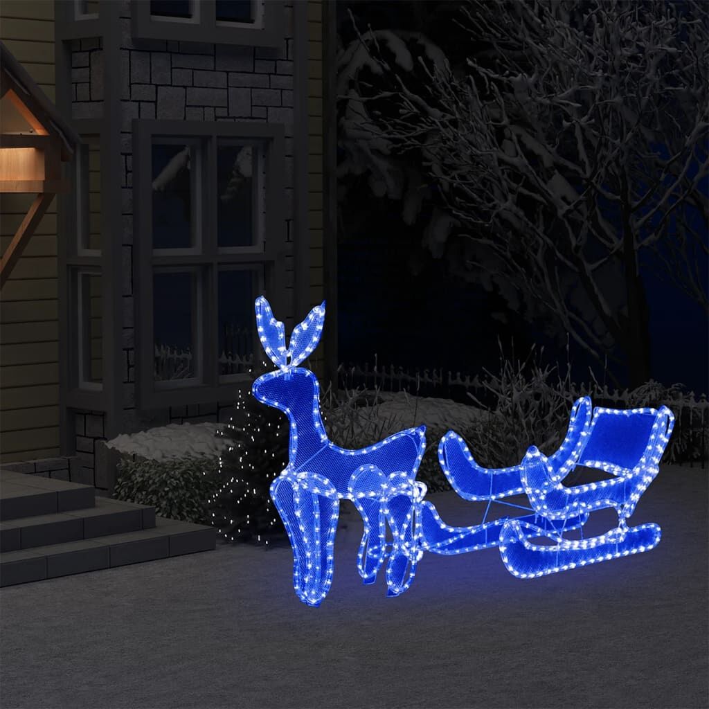 Vidaxl Reno Y Trineo De Navidad Con Malla 432 Led_1