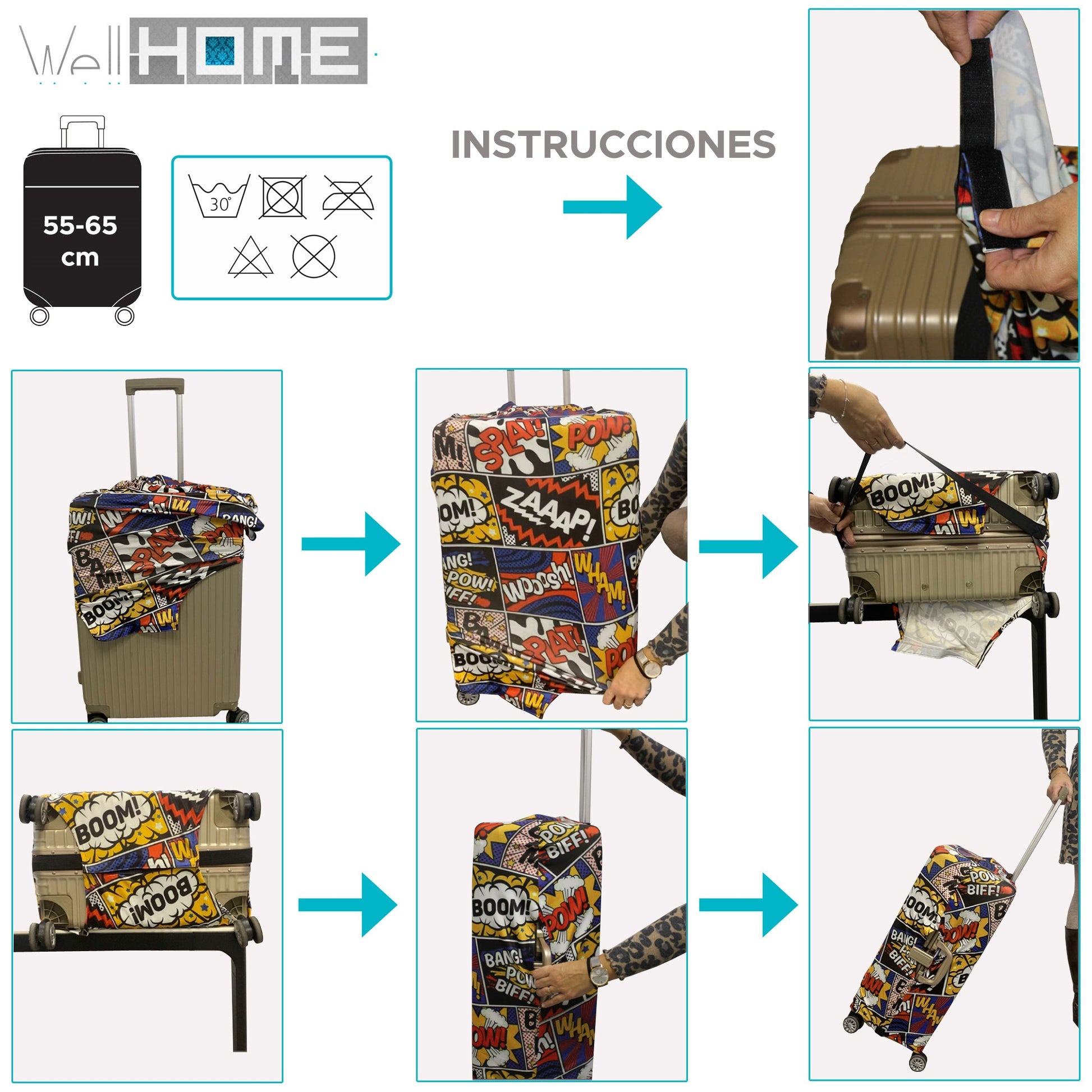Set De 2 Maletas Trolleys Con Funda Protectora'fluor'_3
