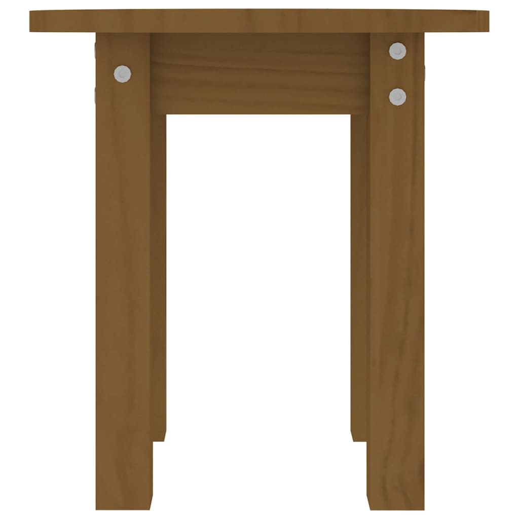 Mesa De Centro De Madera Maciza De Pino Marrón Miel Ø35x35 Cm_3