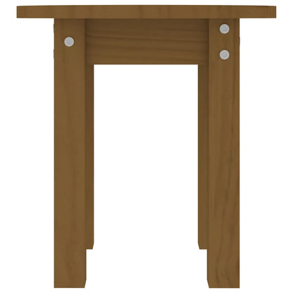 Mesa De Centro De Madera Maciza De Pino Marrón Miel Ø35x35 Cm_3