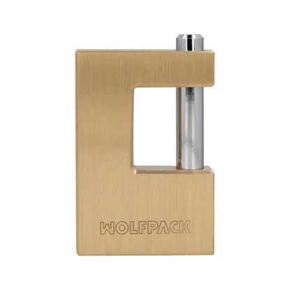 Candado Cuadrado Latón Persiana Ancho 70 Mm. Alta Seguridad, Antirrobo Puertas, Contenedores, Trasteros, 2 Llaves_0