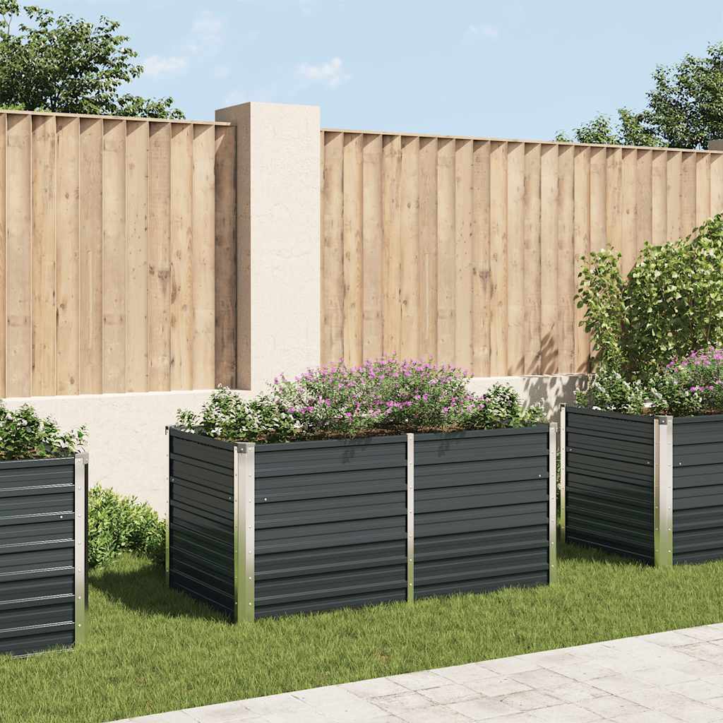 Jardinera Elevada Acero Galvanizado Gris Antracita 160x80x77cm_1