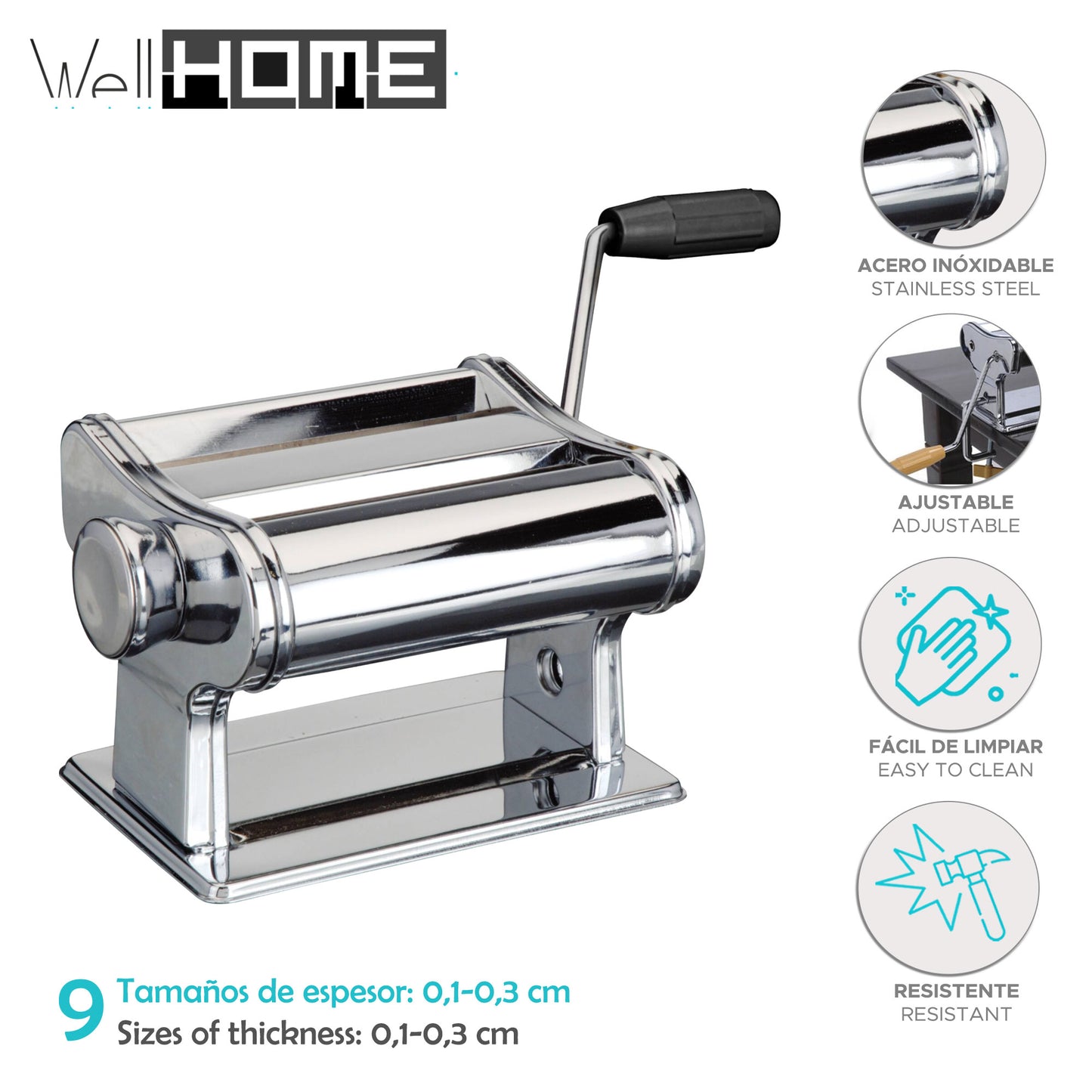 Well Home Máquina Para Pasta En Acero Inoxidable_1