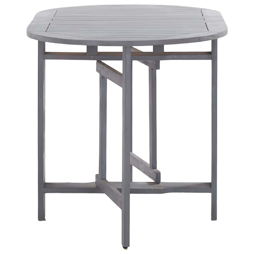 Vidaxl Juego De Comedor De Jardín 5 Pzas Madera Maciza De Acacia Gris_4