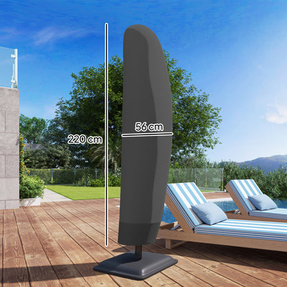 Outsunny Funda Protectora De Sombrilla Impermeable Tela Oxford Ø56x220 Cm Negro_2