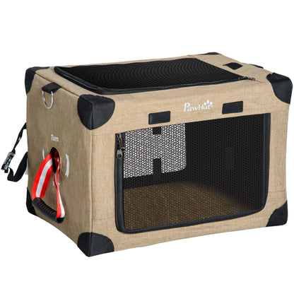 Pawhut Transportín Mochila Para Gatos Perros Plegable Con Cojín 48,5x33,5x33cm_0