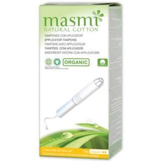 Tampão regular com aplicador de algodão Masmi ECO, 16 unidades