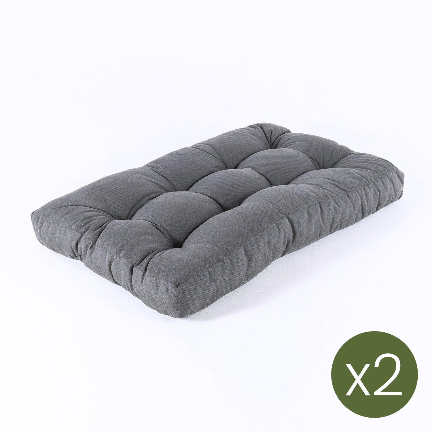 Pack 2 Cojines Asiento Para Palet, Tamaño: 80x120x16 Cm, Olefin Color Gris, Repelente Al Agua_2
