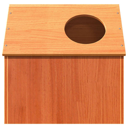 Casa Para Gatos Cera Marrón 41x50x50 Cm Madera Maciza Pino_3