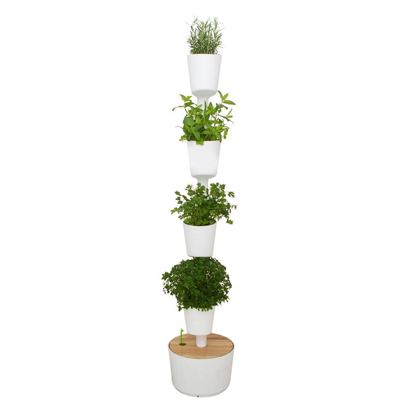 Huerto Vertical De Interior Citysens 4 Macetas, Riego Automático Y Semillas Aromáticas – Blanco, Polipropileno Reciclado_0