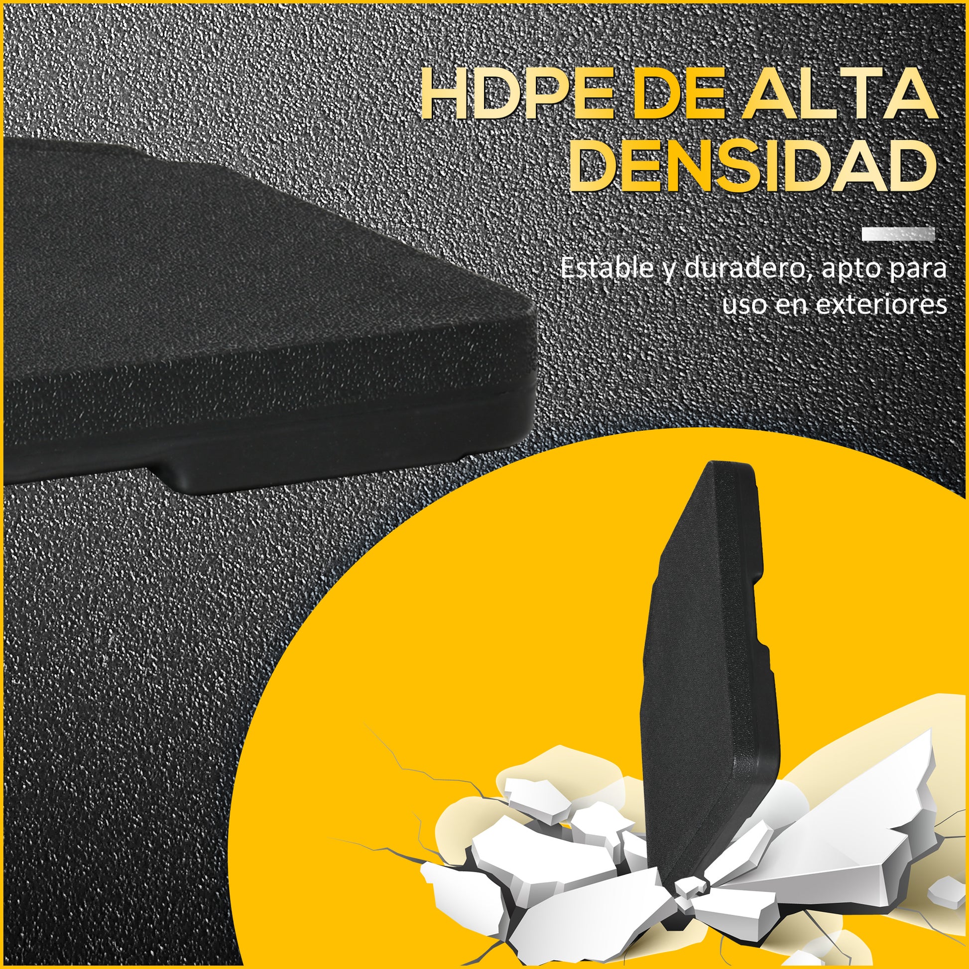 Outsunny Peso Para Base De Sombrilla Cuadrado De 4 Piezas Negro_5
