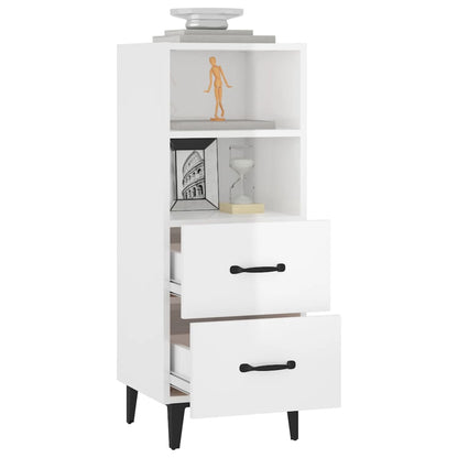 Aparador De Madera Contrachapada Blanco Brillante 34,5x34x90 Cm / Vetonek_5