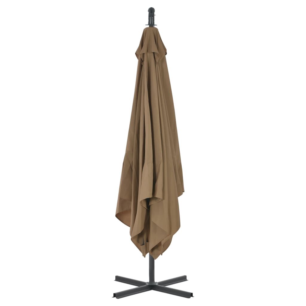 Vidaxl Sombrilla De Jardín Voladiza Con Palo De Acero Taupe 250x250 Cm_4