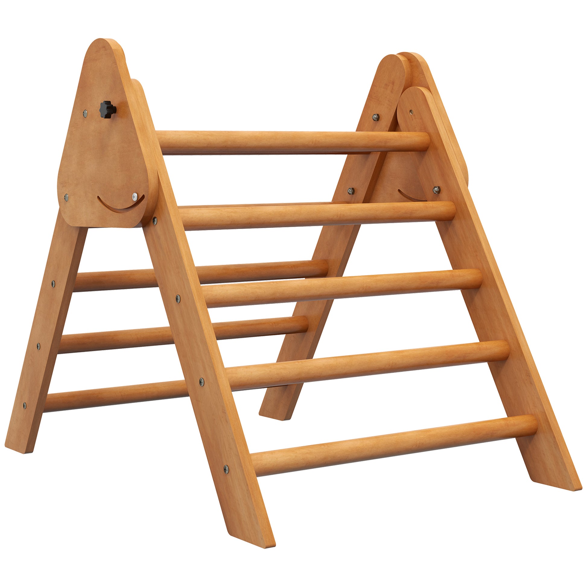 Homcom Triángulo Escalada Para Niños De +3 Años Plegable 90x64x70 Cm Marrón_0