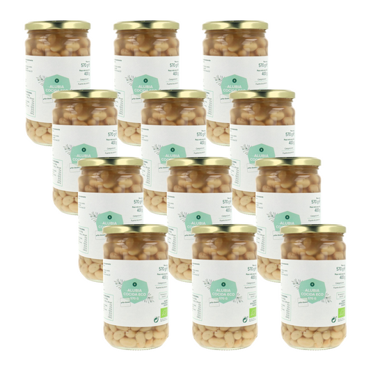 Embalagem de 12 Feijões Cozidos Biológicos Planeta Huerto 570 g