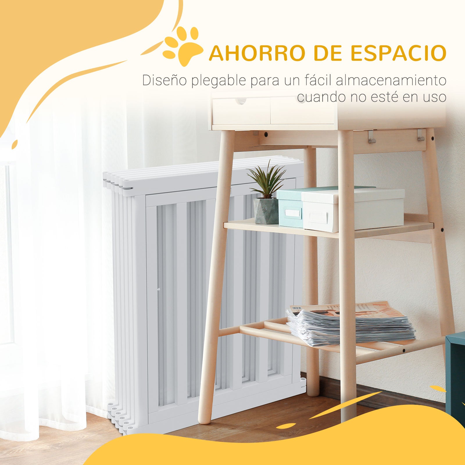 Pawhut Parque Para Perros De 6 Paneles 60x70 Cm Forma Personalizable Blanco_5