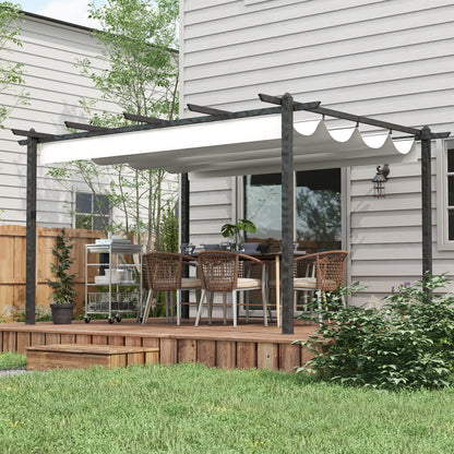 Outsunny Conjunto De Pérgola Incluye 1 Pérgola De Jardín 4x3 M Y 1 Cubierta_1