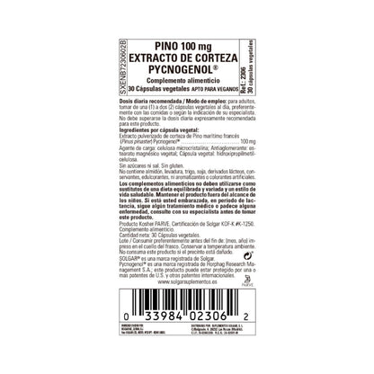 Pycnogenol 30 cápsulas vegetais (100mg)