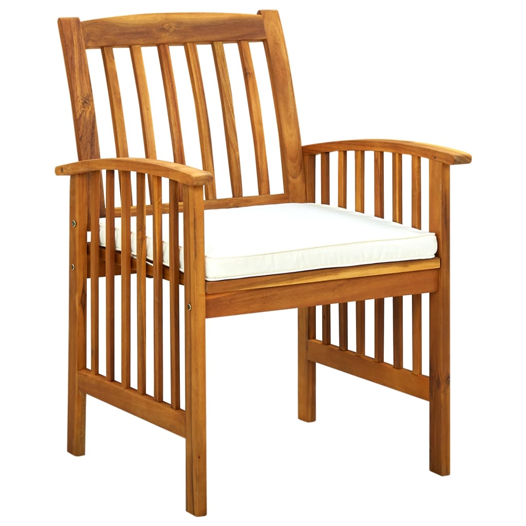 Set Comedor De Jardín 7 Pzas Y Cojines Madera Maciza De Acacia / Vetonek_2