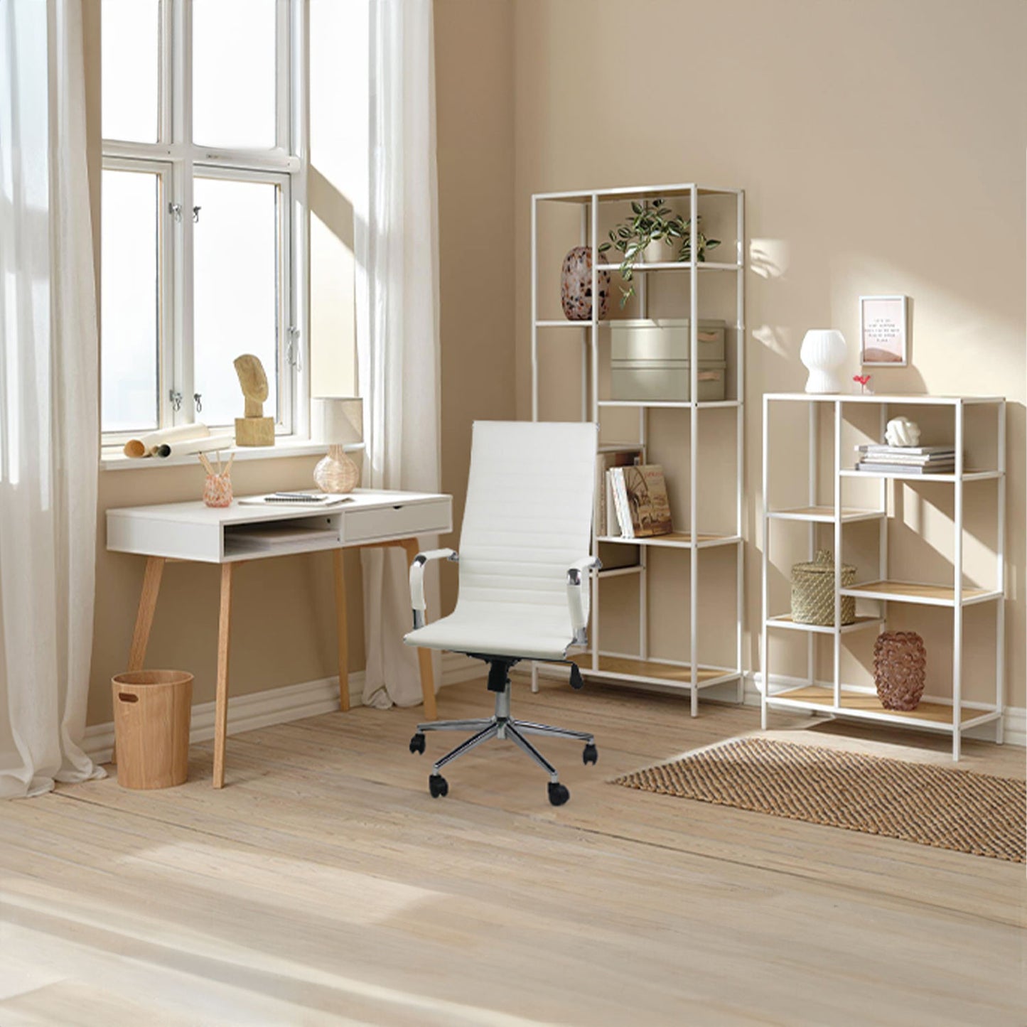 Silla De Escritorio Con Ruedas Elegance 116x89x60cm O91_5
