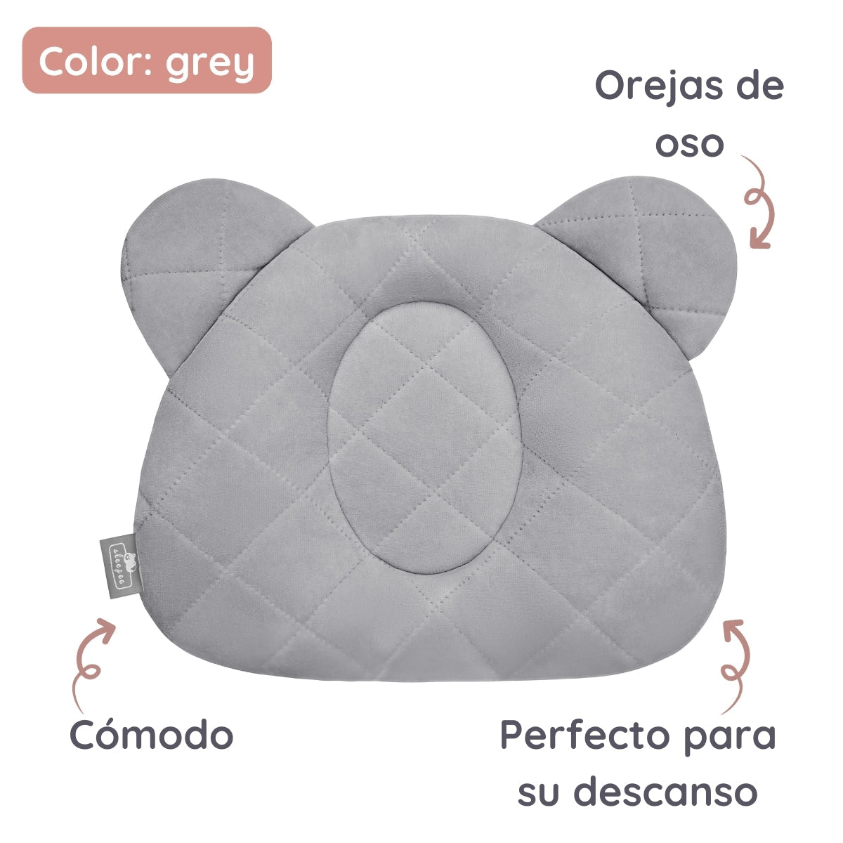 Almohada Cojin Plagiocefalia Bebés Royal Baby Grey_3